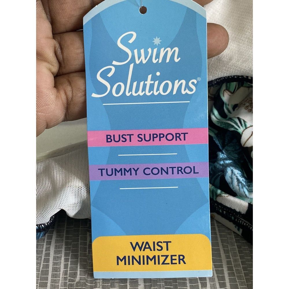 Swim Solutions Women's Plunge Tummy Control One Piece Swimsuit SZ 18‎ - Picture 4 of 8